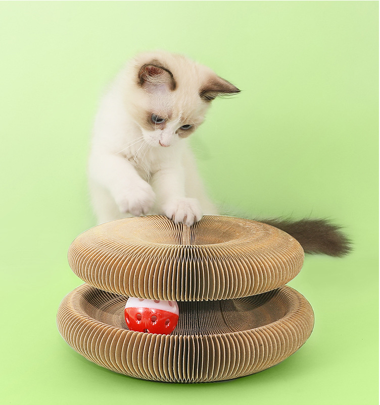 Magic Foldable Cat Scratch Board with Bell